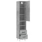 Credenza Grigio Cemento 34,5x34x180 cm in Legno Multistrato Credenza Grigio Cemento 34,5x34x180 cm in Legno Multistrato