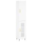 Credenza Bianca 34,5x34x180 cm in Legno Multistrato Credenza Bianca 34,5x34x180 cm in Legno Multistrato