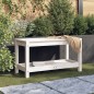 Panca da Giardino Bianca 82,5x35x45 cm Legno Massello di Pino Panca da Giardino Bianca 82,5x35x45 cm Legno Massello di Pino