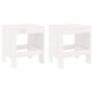 Set da Bistrot da Giardino 3pz Bianco in Legno Massello di Pino Set da Bistrot da Giardino 3pz Bianco in Legno Massello di Pino
