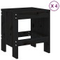 Set da Pranzo per Giardino 5pz Nero in Legno Massello di Pino Set da Pranzo per Giardino 5pz Nero in Legno Massello di Pino