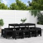 Set da Pranzo da Giardino 13 pz Nero in Legno Massello di Pino Set da Pranzo da Giardino 13 pz Nero in Legno Massello di Pino