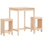 Set Bar da Giardino 3 pz in Legno Massello di Pino Set Bar da Giardino 3 pz in Legno Massello di Pino