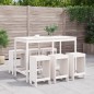 Set Bar da Giardino 7 pz Bianco in Legno Massello di Pino Set Bar da Giardino 7 pz Bianco in Legno Massello di Pino