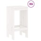 Set Bar da Giardino 7 pz Bianco in Legno Massello di Pino Set Bar da Giardino 7 pz Bianco in Legno Massello di Pino