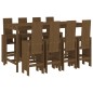 Set Bar da Giardino 9 pz Miele in Legno Massello di Pino Set Bar da Giardino 9 pz Miele in Legno Massello di Pino