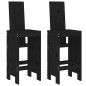 Set Bar da Giardino 3 pz Nero in Legno Massello di Pino Set Bar da Giardino 3 pz Nero in Legno Massello di Pino