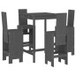 Set Bar da Giardino 5 pz Grigio in Legno Massello di Pino Set Bar da Giardino 5 pz Grigio in Legno Massello di Pino