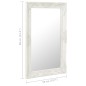Specchio da Parete Stile Barocco 50x80 cm Bianco Specchio da Parete Stile Barocco 50x80 cm Bianco