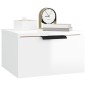 Comodini a Muro 2 pz Bianco Lucido 34x30x20 cm Comodini a Muro 2 pz Bianco Lucido 34x30x20 cm