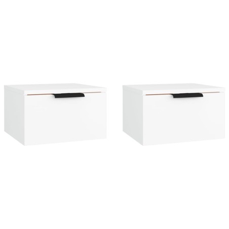 vidaXL Comodini a Muro 2 pz Bianchi 34x30x20 cm