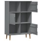 Libreria MOLDE Grigia 90x35x133,5 cm in Legno Massello di Pino Libreria MOLDE Grigia 90x35x133,5 cm in Legno Massello di Pino