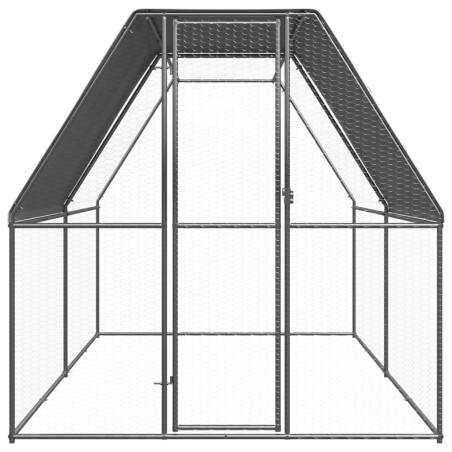 Gabbia per Polli da Esterno 2x4x2 m in Acciaio Zincato