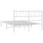 Giroletto con Testiera Metallo Bianco 160x200 cm