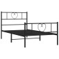 Giroletto con Testiera e Pediera Metallo Nero 75x190 cm Giroletto con Testiera e Pediera Metallo Nero 75x190 cm