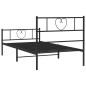 Giroletto con Testiera e Pediera Metallo Nero 75x190 cm Giroletto con Testiera e Pediera Metallo Nero 75x190 cm