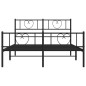 Giroletto con Testiera e Pediera Metallo Nero 120x190 cm Giroletto con Testiera e Pediera Metallo Nero 120x190 cm