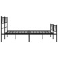 Giroletto con Testiera e Pediera Metallo Nero 120x190 cm Giroletto con Testiera e Pediera Metallo Nero 120x190 cm