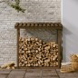 Portalegna Miele 108x64,5x110 cm in Legno Massello di Pino Portalegna Miele 108x64,5x110 cm in Legno Massello di Pino