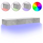 Mobili Porta TV con Luci LED 2 pz Grigio Cemento 60x35x15,5 cm Mobili Porta TV con Luci LED 2 pz Grigio Cemento 60x35x15,5 cm