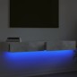 Mobili Porta TV con Luci LED 2 pz Grigio Cemento 60x35x15,5 cm Mobili Porta TV con Luci LED 2 pz Grigio Cemento 60x35x15,5 cm