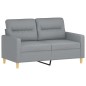 Set di Divani 3 pz con Cuscini Grigio Chiaro in Tessuto Set di Divani 3 pz con Cuscini Grigio Chiaro in Tessuto