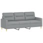 Set di Divani 3 pz con Cuscini Grigio Chiaro in Tessuto Set di Divani 3 pz con Cuscini Grigio Chiaro in Tessuto