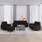 Set di Divani 4 pz con Cuscini Nero in Tessuto Set di Divani 4 pz con Cuscini Nero in Tessuto