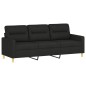 Set di Divani 4 pz con Cuscini Nero in Tessuto Set di Divani 4 pz con Cuscini Nero in Tessuto