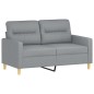 Set Divani 3 pz con Cuscini Grigio Chiaro in Tessuto Set Divani 3 pz con Cuscini Grigio Chiaro in Tessuto