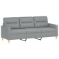 Set Divani 3 pz con Cuscini Grigio Chiaro in Tessuto Set Divani 3 pz con Cuscini Grigio Chiaro in Tessuto