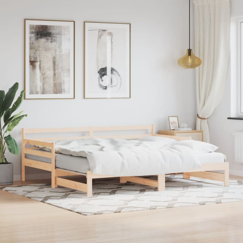 Divano Letto con Letto Estraibile 90x200cm Legno Massello Pino Divano Letto con Letto Estraibile 90x200cm Legno Massello Pino