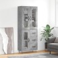Credenza Grigio Cemento 69,5x34x180 cm in Legno Multistrato Credenza Grigio Cemento 69,5x34x180 cm in Legno Multistrato