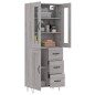 Credenza Grigio Sonoma 69,5x34x180 cm in Legno Multistrato Credenza Grigio Sonoma 69,5x34x180 cm in Legno Multistrato