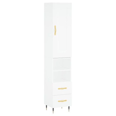 Credenza Bianca 34,5x34x180 cm in Legno Multistrato