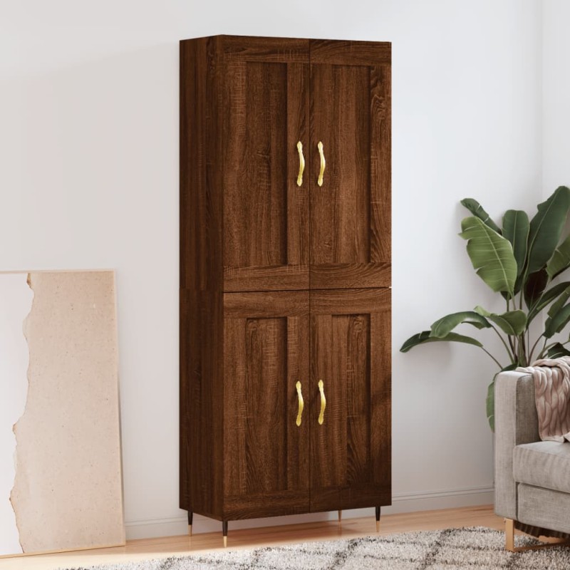 Credenza Rovere Marrone 69,5x34x180 cm in Legno Multistrato Credenza Rovere Marrone 69,5x34x180 cm in Legno Multistrato