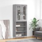 Credenza Grigio Sonoma 69,5x34x180 cm in Legno Multistrato Credenza Grigio Sonoma 69,5x34x180 cm in Legno Multistrato