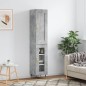 Credenza Grigio Cemento 34,5x34x180 cm in Legno Multistrato Credenza Grigio Cemento 34,5x34x180 cm in Legno Multistrato