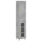 Credenza Grigio Cemento 34,5x34x180 cm in Legno Multistrato Credenza Grigio Cemento 34,5x34x180 cm in Legno Multistrato