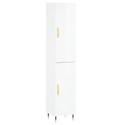 Credenza 34,5x34x180 cm in Legno Multistrato Bianco Lucido