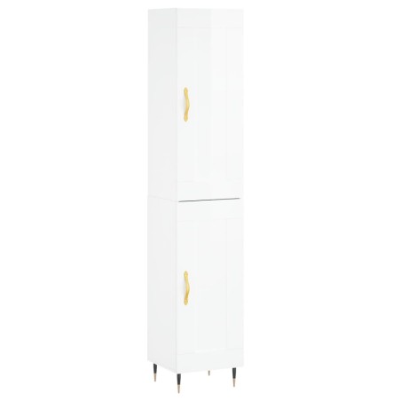 Credenza 34,5x34x180 cm in Legno Multistrato Bianco Lucido