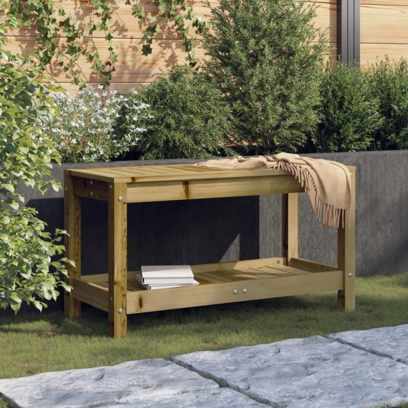 Panca da Giardino 82,5x35x45 cm Legno Massello Pino Impregnato Panca da Giardino 82,5x35x45 cm Legno Massello Pino Impregnato