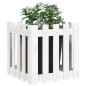 Fioriera Giardino a Recinzione Bianco 50x50x50 cm Massello Pino Fioriera Giardino a Recinzione Bianco 50x50x50 cm Massello Pino