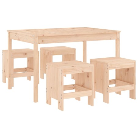 Set da Pranzo per Giardino 5 pz in Legno Massello di Pino