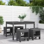 Set da Pranzo per Giardino 5pz Grigio in Legno Massello di Pino Set da Pranzo per Giardino 5pz Grigio in Legno Massello di Pino