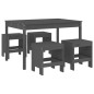 Set da Pranzo per Giardino 5pz Grigio in Legno Massello di Pino Set da Pranzo per Giardino 5pz Grigio in Legno Massello di Pino