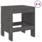 Set da Pranzo per Giardino 5pz Grigio in Legno Massello di Pino Set da Pranzo per Giardino 5pz Grigio in Legno Massello di Pino