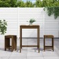 Set Bar da Giardino 3 pz Miele in Legno Massello di Pino Set Bar da Giardino 3 pz Miele in Legno Massello di Pino