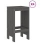 Set Bar da Giardino 5 pz Grigio in Legno Massello di Pino Set Bar da Giardino 5 pz Grigio in Legno Massello di Pino