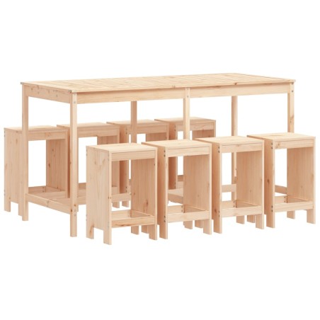 Set Bar da Giardino 9 pz in Legno Massello di Pino
